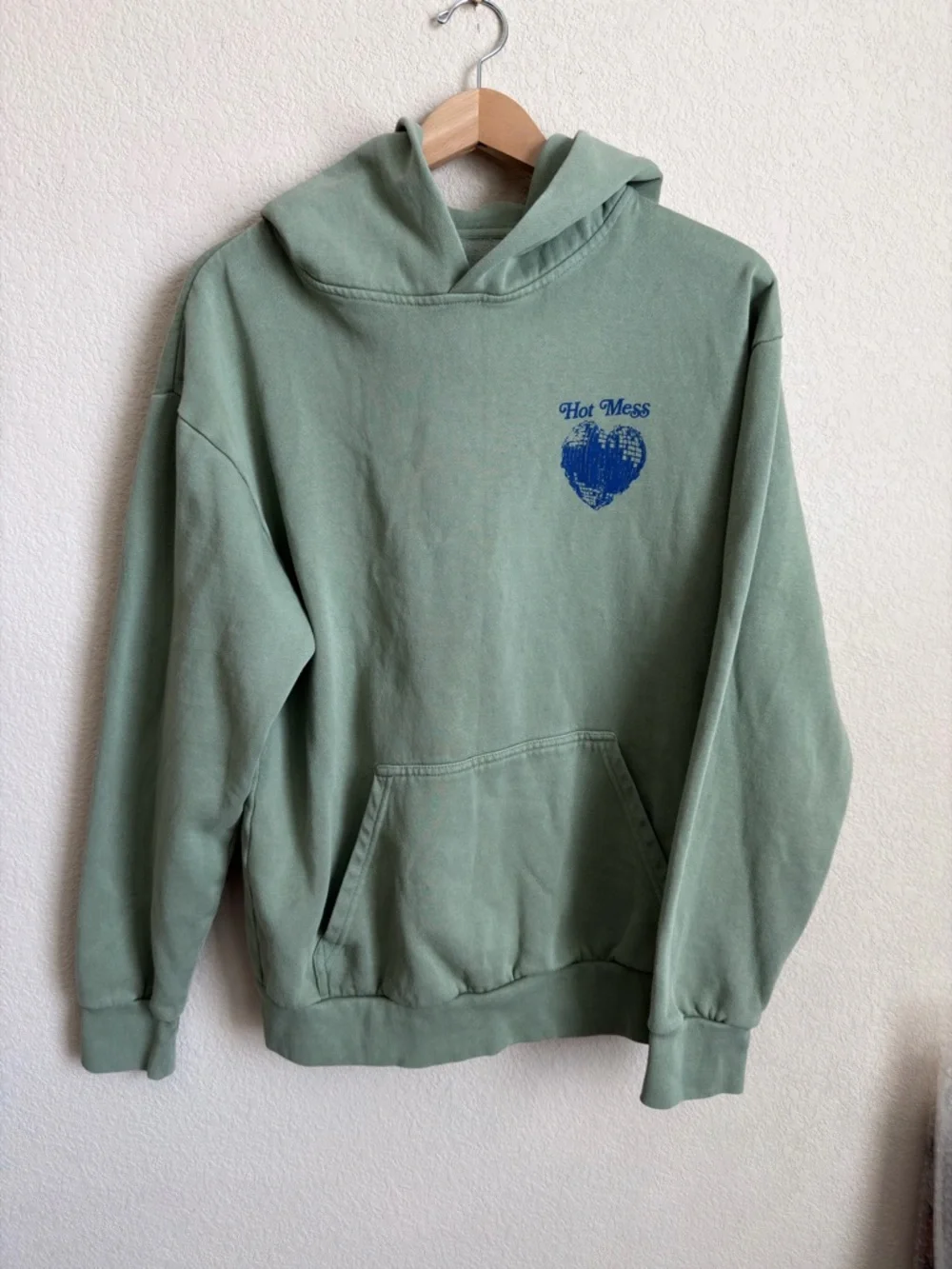 Alix Earle Hot Mess Podcast Disco Heart Hoodie & Sweatpants Set M/S Sage Green - Picture 2 of 13